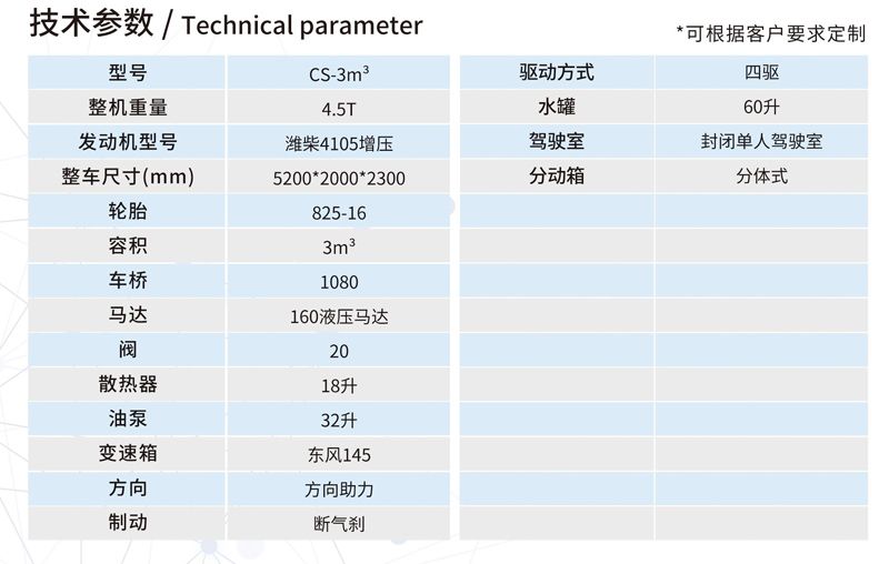 CS-3m3礦用混凝土攪拌運(yùn)輸車(chē)